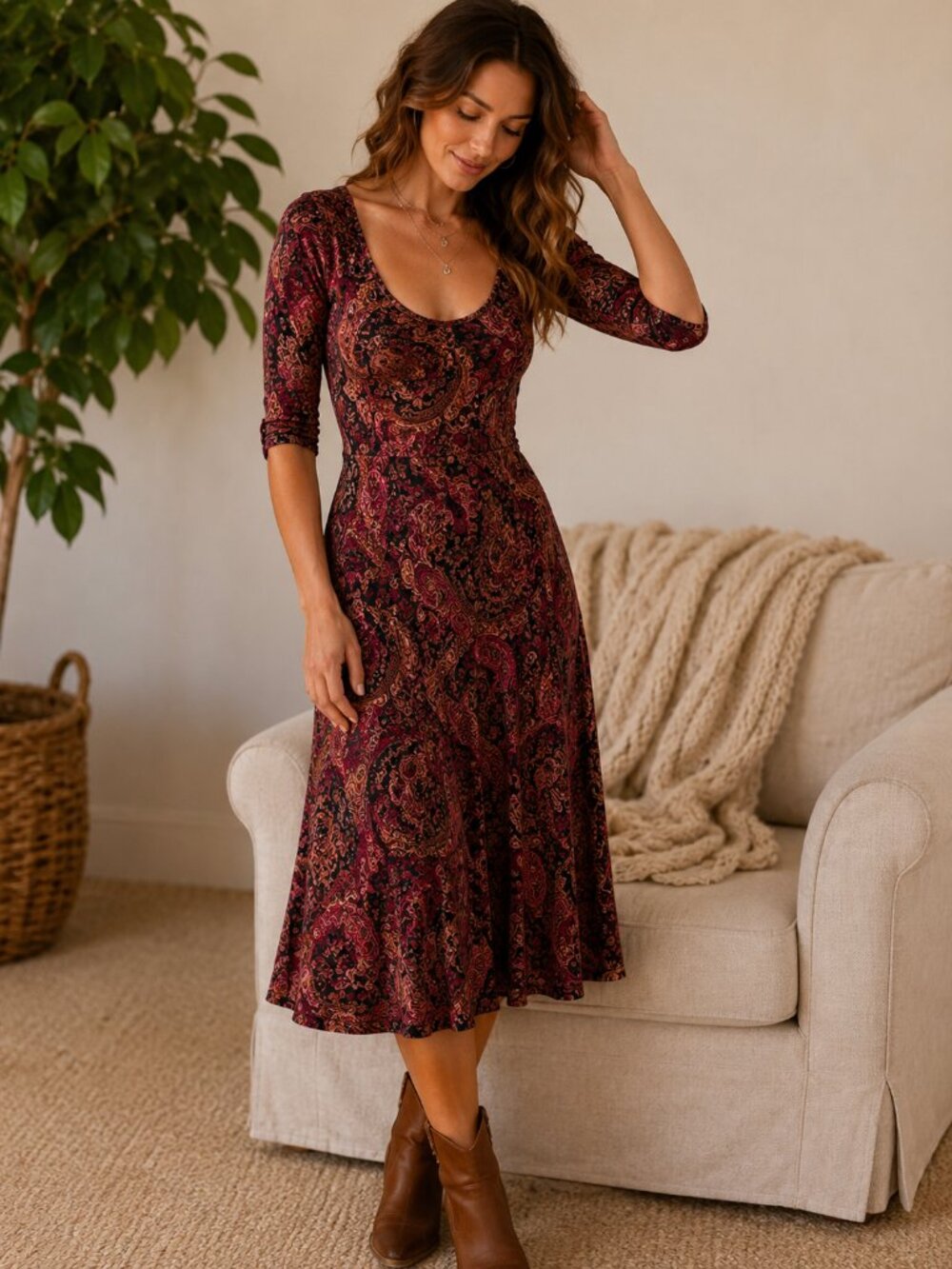 🤍 Athleta Paisley Midi Dress 🤍